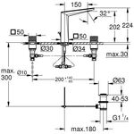 Grohe 3L-WT-Batterie ALLURE BRILLIANT Knopfbetätigung/Kubus Vanilla Noir chrom
