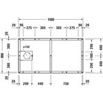 Duravit Fußgestell für Duschwanne Tempano 1500x800mm