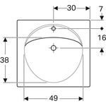 Geberit Waschtisch PRECIOSA 600x550mm m Abl. m HL o Überlauf weiß KT