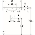 Geberit Waschtisch iCon o HL mit Überlauf 600x485mm weiß KT