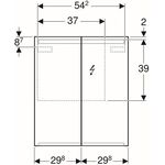 Geberit Spiegelschrank OPTION mit Beleuchtung, 2 Türen 600x700x150mm