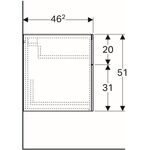Geberit Seitenschrank XENO² 450x510x462mm Lack hochglänzend/weiß