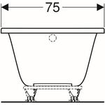 Geberit Rechteckbadewanne RENOVA 1600x750mm weiß