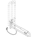 Hewi Stützklappgr. E-Ausführ. SERIE 801 drehb Spül/FKT gelb 850mm aquablau