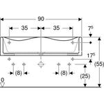 Geberit Spiel-Waschlandschaft BAMBINI 900x415mm 2 Waschpl. o HL o ÜL weiß