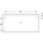 Geberit Lichtspiegel OPTION BASIC SQUARE LED-Bel oben Alu eloxiert 1400x700x32mm