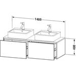 Duravit Waschtischunterbau XSQUARE 400x1400x548mm f 2 Becken weiß supermatt