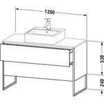 Duravit Waschtischunterbau XSQUARE 1200x678x548mm 2 Au we s-matt ES NB Mi.