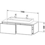 Duravit Waschtischunterbau XSQUARE 1400x400x548mm 2 Au we smatt ES NB beids