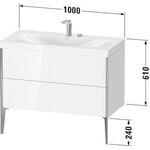 Duravit Möbelwaschtischset XVIU 1000x480mm Cha ma / we s-matt Ra B1 2 HL