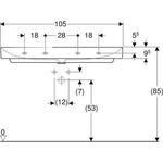 Geberit Waschtisch ONE weiß, mit Hahnloch 1050x480mm