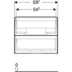 Geberit Waschtischunterschrank ONE 2 Schub 600x504x470mm weiß lackiert matt