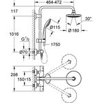 Grohe Duschsystem EUPHORIA 180 m Th f d Wd-mon Duscharm 45cm chr