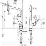 HG Einhebel-Spültischmischer 320 METRIS DN 15, mit Ausziehbrause chrom