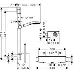 HG Brausekombi ECOSTAT SELECT COMBI Brausestange Unica´S Puro 650mm chrom
