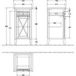 V&B Seitenschrank HOMMAGE 440x850x425mm Anschlag li Griffe we