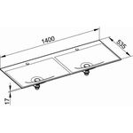 Keuco Varicor-Doppel-WT EDITION 11 PLANN 1400x17x535mm m 2x1L-Boh Ar sdm