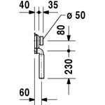 Duravit Absaugesiphon weiß Abgang innen senkrecht