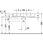 Duravit Waschtisch VERO m ÜL HLB 1200x470mm geschli 1 HL weiß