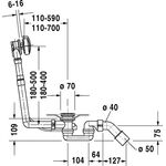 Duravit Ab-/Überlaufgarnitur für zentralen Ablauf chrom