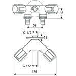 SCHELL NA-Doppelventil COMFORT chrom, 2x Schlauchanschlüsse 1/2Zoll IG