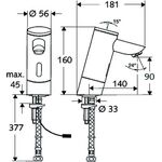 Schell Elektronische WT-Armatur PURIS E Typ HD-K, ohne Stromversorgung chrom