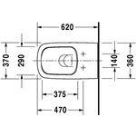 Duravit Wand-WC DURASTYLE RIMLESS tief, 370x620mm weiß