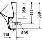 Duravit Elektro-Urinal DURASTYLE 300x340mm Bat Zul v hint o Fliege weiß