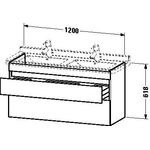 Duravit Waschtischunterbau DURASTYLE 470x1200x618mm kastanie dunkel/weiß matt