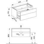 Keuco Waschtischunterbau ROYAL REFLEX 996x450x487mm sw
