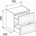 Keuco Unterbauschrank EDITION 11 PLANNIN 700x700x535mm m LED-I-Bel cash sdm