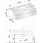 Keuco Waschtischunterbau EDITION 400 1400x546x535mm m HL-Boh we hgl