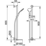 Keuco Brause-Set IXMO mit Ablage vc we