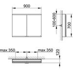 Keuco Spiegelschrank ROYAL MODULAR 2.0 Breite 900mm Höhe 700mm Tiefe 120mm