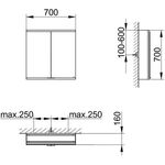 Keuco Spiegelschrank ROYAL MODULAR 2.0 Breite 700mm Höhe 700mm Tiefe 160mm