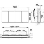 Keuco Spiegelschrank ROYAL MODULAR 2.0 Breite 1600mm Höhe 700mm Tiefe 160mm