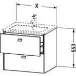 Duravit Waschtischunterbau BRIOSO Griffe chr 553x620x479mm betongrau matt
