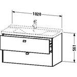 Duravit Waschtischunterbau BRIOSO Griffe chrom 561x1020x479mm weiß matt