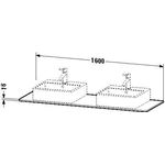 Duravit Konsole XSQUARE m 2 Auschnitten 16x1600x550mm ta sdm