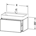 Duravit Waschtischunterbau XSQUARE 397x584x460mm flannel grey seidenmatt