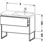 Duravit Waschtischunterbau XSQUARE Be re 805x810x473mm nachtblau seidenmatt