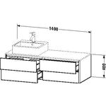 Duravit Waschtischunterbau XSQUARE 400x1400x548mm Be rechts graphit matt