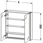 Duravit Spiegelschrank XSQUARE m Be 800x800x156mm weiß seidenmatt