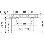 Duravit Doppelwaschtisch DURASQUARE o ÜL m HLB geschli 1200x470mm o HL weiß