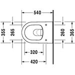 Duravit Wand-WC DARLING NEW RIMLESS tief, 370x540mm weiß
