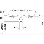 Duravit Möbelwaschtisch HAPPY D.2 m ÜL HLB 1200x505mm geschli o HL weiß WG