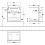 V&B Waschtischunterschrank SUBWAY 2.0 f Waschtische 537x590x423mm Glossy Grey