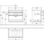 V&B Waschtischunterschrank VENTICELLO 757x606x502mm Griff chr Glossy White