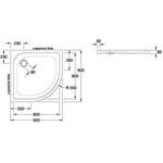 V&B Eck-Duschwanne O.NOVO mit Antirutsch 900x900x60mm we