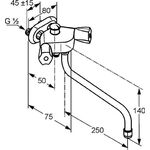 Kludi WF u Br-arm STANDARD SPEZIAL DN 15 m Tele-Handbrause we chr